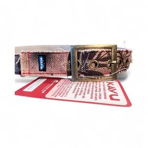 KAVU Woven Belt with Brass Buckle Distressed Burly Belt